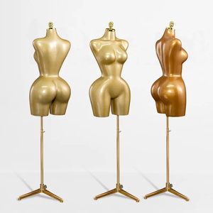 หุ่นโชว์เสื้อผ้าผู้หญิงแบบขายส่ง ทรง BBL อกใหญ่ เอวเล็ก สะโพกใหญ่ ปรับขนาดอกได้ สีทอง - Product Image 2