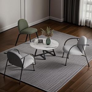 Nordic Modern Wrought Iron Single <b>Sofa</b> Chair Green Fabric Ergonomic Living Room Chair - Product Image 2