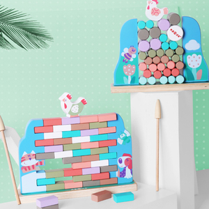 En 2020 amazon es mejor-Venta de juguete de madera fabricante hace de padre-hijo juegos con apilado las gallinas y los niños es - Product Image 5