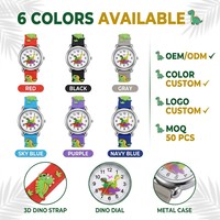 Montre enfant dinosaure 3D en PVC, ensemble de montres à quartz pour enfants