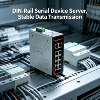Servidor de Dispositivos en Serie con Montaje DIN, 4 Puertos RS485 RS422 a TCP/IP, Riel de 35mm, Aislamiento de 2KV, Transmisión Estable de 9-36V CC