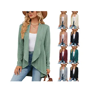 Autumn Winter New Long-sleeved Solid Color Loose Knit Cardigan Sweaters Fashion Women's Knitted Jacket