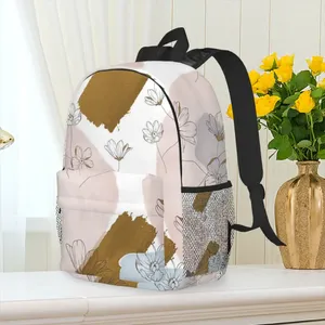 Mochila de tela de sarga impermeable a la moda con imagen personalizada para niñas patrón de dibujos animados malla y forro de nailon cremallera y cierre de botones - Product Image 2