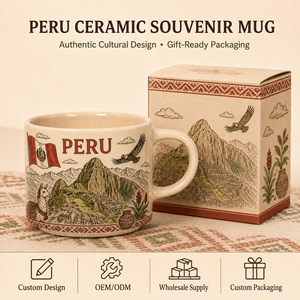 Tazas de Cerámica con Diseño de Alpacas, Bandera Peruana y Cóndor Andino, Taza de Café de Porcelana, Diseño Personalizado, Suministro al por Mayor OEM/ODM - Product Image 1