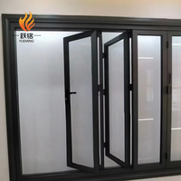 Fenêtre pliante moderne en plastique et acier avec moustiquaire en acier inoxydable pour usage extérieur Cuisine & Bar - Isolation thermique et insonorisation