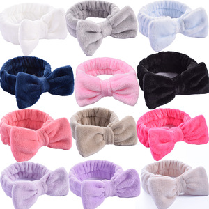 Diadema de Franela al por Mayor <span class=keywords><strong>para</strong></span> Lavar la Cara, Diadema de Microfibra <span class=keywords><strong>con</strong></span> Lazo <span class=keywords><strong>para</strong></span> Maquillaje y Spa, Banda <span class=keywords><strong>para</strong></span> el Cabello <span class=keywords><strong>para</strong></span> Ducha <span class=keywords><strong>para</strong></span> Mujeres y Niñas - Product Image 2
