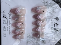 Faux ongles en acrylique à presser JIAZHIMU, design amande, pour salon de manucure, ongles artificiels faits à la main, vente en gros