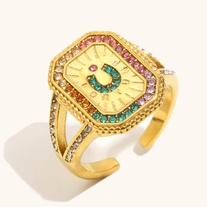 D1-146 hongtong PVD แหวนชุบทอง18K ทำจากสเตนเลสสตีลสวยเกินจริงน่ารักละเอียดอ่อนขายดี - Product Image 5