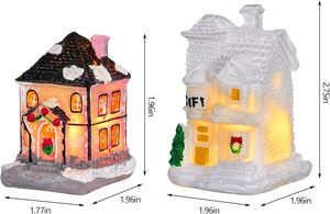 Christmas Decoration 2025 Xmas New White XMAS Houses Resin Christmas Bubble House <b>Led</b> <b>Light</b> Christmas House Decoration - Product Image 2
