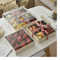 Boîtes en papier personnalisées en bois pour aliments, fruits, chocolat, biscuits, boîte à dessert, boîte à plateau d'emballage pour traiteur avec séparateurs et sauce