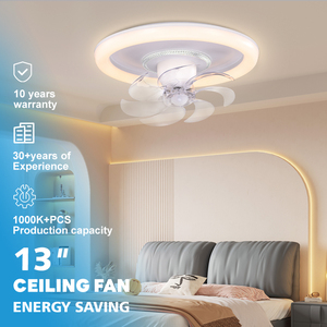 Dễ dàng cài đặt 3 tốc độ gió câm thiết kế di chuyển đầu mờ 14 inch trong nhà trang trí nội thất 360 xoay LED quạt trần ánh sáng - Product Image 1