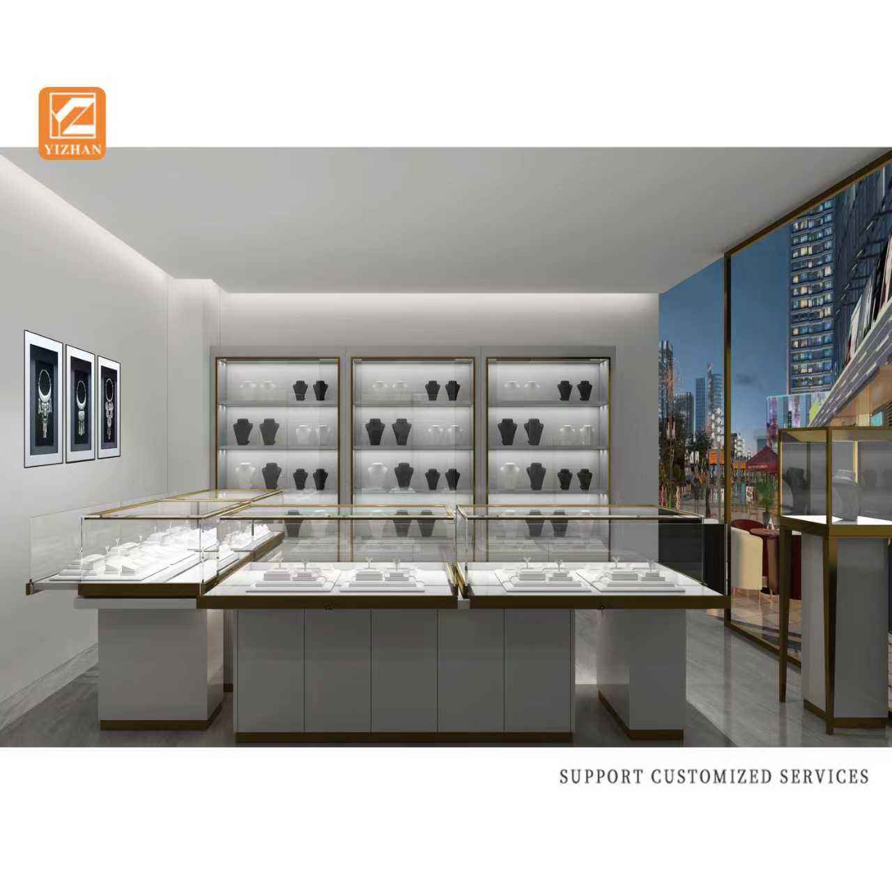 Transparent Jewellery Shop Counter Design Luxury Style