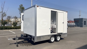 รถพ่วงห้องน้ำเคลื่อนที่สุดหรู พร้อมห้องสองห้อง โครงสร้างเหล็ก ดีไซน์ทันสมัย ห้องน้ำเคลื่อนที่แบบปรับแต่งขนาดได้ - Product Image 3