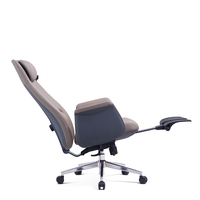 Chaise de bureau de direction à dossier haut avec repose-pieds, chaise ergonomique pour patron, soutien lombaire réglable, chaise de bureau inclinable en cuir, chaise de PDG