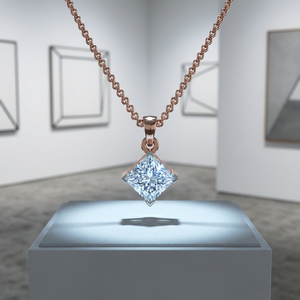 Pendentif de luxe en diamant de laboratoire certifié IGI, plaqué or argenté, pour mariage et fiançailles - Product Image 4