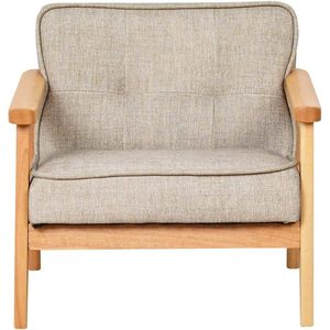 เก้าอี้เด็กหุ้มเบาะสีเทาเข้มและสีเทาอ่อนพร้อมโครงสร้างไม้เนื้อแข็งและผ้าลินิน - Product Image 5