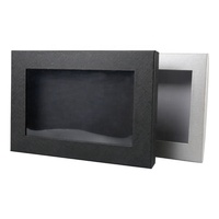 Boîte en carton personnalisée avec fenêtre transparente en PVC et logo imprimé pour vêtements, emballage cadeau avec couvercle et base