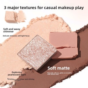 Palette de fards à paupières quatre couleurs Rose Marron Tons Terreux Fumés Scintillants Nacrés Poudre de maquillage à paillettes fines - Product Image 5