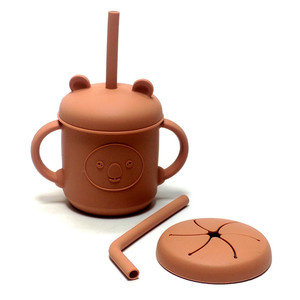 Ensemble de tasses à bec anti-chute en silicone pour enfants, résistantes aux hautes températures, pour l'apprentissage de la boisson, tasse à eau pour bébé - Product Image 1