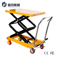 Nouvelle plateforme élévatrice à ciseaux hydraulique manuelle pliable de 1000 kg, à commande au pied, avec roues orientables, table élévatrice, levage de 1 m/1,7 m