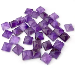 Natural Purple Crystal Gems Custom Cut Size Shape Wholesale High Quality Sugar Tower Cutting Cabochon Gemstones Amethyst