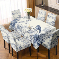 Housse de chaise de salle à manger Kongyu Home Textiles en Spandex extensible, motif floral et oiseaux, ajustement universel élastique, vente en gros