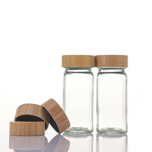 Pot de rangement carré miniature personnalisé pour cuisine, 120 <span class=keywords><strong>ml</strong></span>, récipient à épices, pot à poivre et piment en verre avec couvercle doseur - Product Image 5