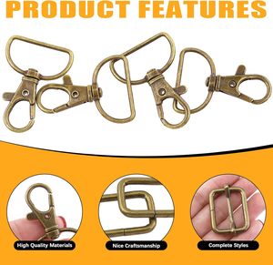 ชุดอุปกรณ์ทำกระเป๋าแบบครบชุด ประกอบด้วยห่วง D แบบหมุน ตะขอเกี่ยว ตัวล็อคแบบสไลด์ กระดุมแป๊ก - Product Image 3