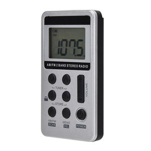 Radio de poche stéréo AM/FM 2 bandes avec écran LCD numérique, balayage automatique, mémoire 29 stations, rechargeable, pour le sport et la marche - Product Image 1