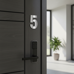 Moderno 75cm X 4cm argento finitura targa porta per l'home Office o Hotel realizzato in acciaio alluminio ottone plastica segno piatto - Product Image 3