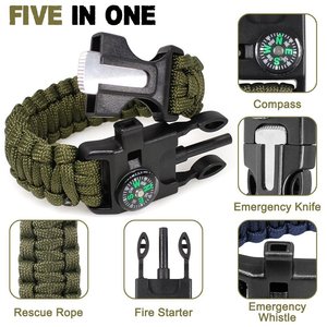 Bracelet boussole de survie en plein air multifonctionnel 5-en-1 à sept cœurs pour des aventures de sauvetage en camping et en <span class=keywords><strong>randonnée</strong></span> - Product Image 2