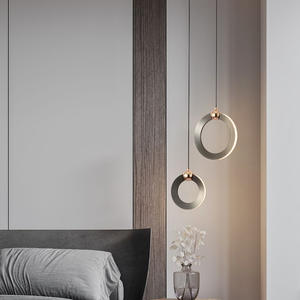 Luminaire suspendu moderne minimaliste de luxe italien, petit luminaire suspendu à double tête pour chambre à coucher, salon, long mur de fond - Product Image 1