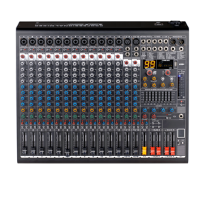 Console de mixage audio Premium 16 canaux 99DSP avec égaliseur 9 bandes et sous-groupe pour les spectacles sur scène d'église - Product Image 1