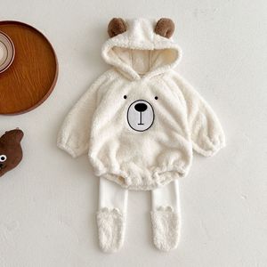 Nuovo arrivo Set di abbigliamento invernale per bambini Outwear in pile Design orso felpa invernale per neonati felpa con cappuccio - Product Image 3
