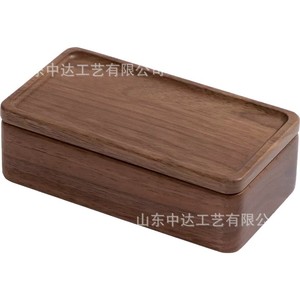 Shandong Zhongda Craft Wooden Jewelry Box Rectangle Engraved <b>Storage</b> For <b>Rings</b> Bracelets Portable Travel Use - Product Image 3