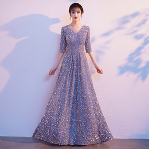 Costume de scène pour chœur, robe pour femme, chef d'orchestre de piano, chanson rouge, paillettes, animateur, soirée de remise de diplôme - Product Image 3