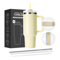 Gobelet de Noël par sublimation 40oz/30oz - Tasse à café en acier inoxydable à double paroi, verre à vin et gobelet en papier avec poignée