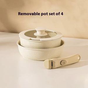 Wok de vidrio antiadherente transfronterizo, vaporera extraíble, revestimiento de esmalte inferior de inducción de zanahoria, mango doméstico, uso alimentario - Product Image 5