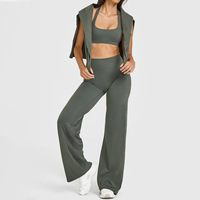 Vêtements de sport d'entraînement personnalisés Leggings de yoga grande taille Gym Fitness Pantalons de yoga taille haute Leggings évasés de yoga pour femmes Gym