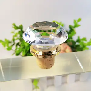 Dexi Wholesale Luxury Fancy Square Rectangular Bottle Plug Crystal Glass Wine Bottle Glass Stopper