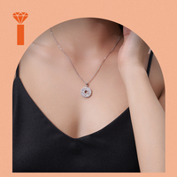 Colliers pour femmes en argent 925 plaqué rhodium, avec moissanite baguette géométrique moderne, pavé premium, grappe conique et chaîne ouverte