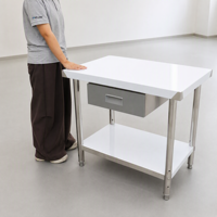 Table de travail professionnelle robuste, comptoir d'îlot de cuisine, table de préparation alimentaire polyvalente pour restaurant, traiteur et cuisine
