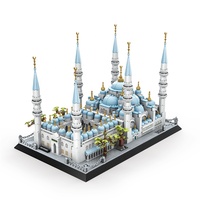Wange 5251 Blocs de construction de la Mosquée Bleue, modèle emblématique de l'icône d'Istanbul, jouets islamiques pour musulmans