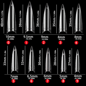 Großhandel 600 Stück/Beutel Französische Lange Stiletto Spitze Künstliche Nagelspitzen Natürlich Klar ABS Acryl Falsche Nagelverlängerung Zubehör - Product Image 4