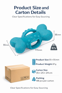 Giocattolo da Masticare per Cani in TPR a Forma di Osso, Distributore di Snack, Etichetta Privata OEM, Giocattolo Durevole per Addestramento Animali Domestici - Product Image 2