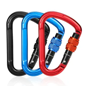 Jensan kustom Ultra ringan d-lock Rappelling mendaki Carabiner 25kn 7075 penerbangan aluminium manufaktur