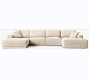 أثاث إيطالي بتصميم أنيق ، أرائك مقاعد واسعة عميقة سميكة من نسيج المفروشات U-Chaise - Product Image 1