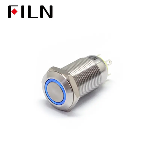 Filn 12MM Công Tắc Nút Bấm Kim Loại Tạm Thời Đèn <span class=keywords><strong>Led</strong></span> Màu Xanh Lá Xanh Lá Vàng Đỏ Màu Trắng Công Tắc Chốt Hàn - Product Image 2
