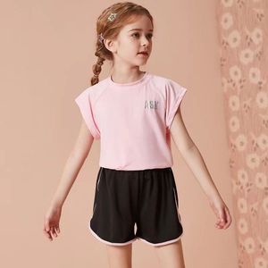 Ropa Deportiva al por Mayor para Niños, Camiseta Deportiva de Manga Corta para Niñas, Chándal de Fútbol para Niños, Ropa de Gimnasio, Traje Deportivo Informal para Niños - Product Image 6