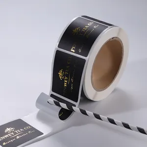 Individuell bedruckte Logoetiketten für Verpackung luxuriöser geprägter selbstklebender Aufkleber aus Goldfolie Druckrolle etikett runde Aufkleber